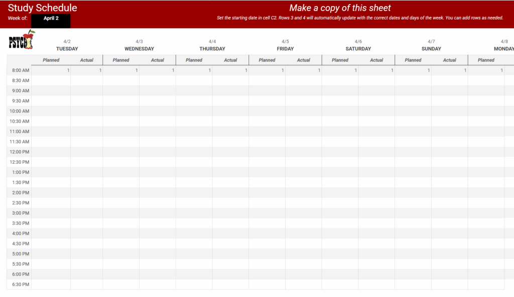 Self-management - schedule!
