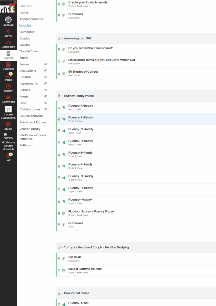 Sample of the Canvas Modules